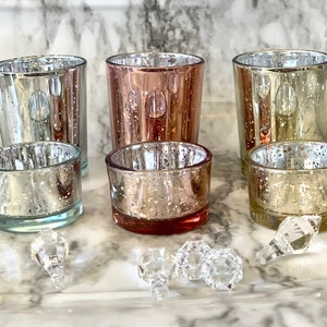 12 pack Mercury candle holders, choose your size and color, gold mercury votives, silver votives image 1