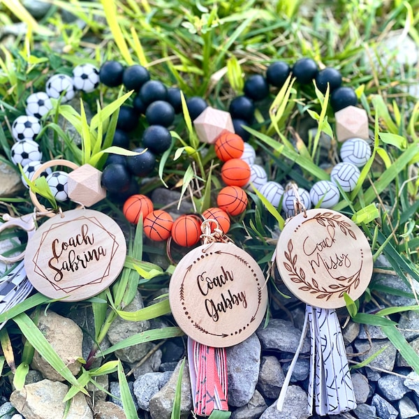 Personalized Soccer Wristlet Keychain, soccer bracelet keyring with name