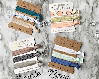 Custom Bridesmaid hairties, hair ties, bridesmaid hair ties, bridesmaidgift, bridesmaid proposal gift, bridesmaid gift ideas