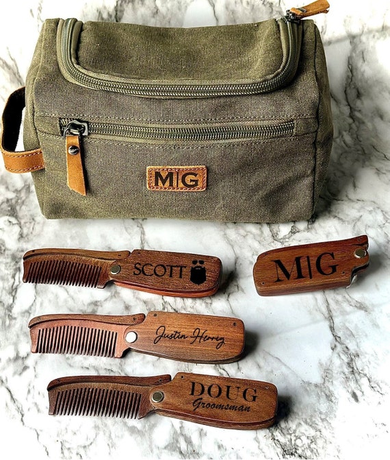 Engraved Sandalwood Beard Comb, Personalized Wooden Comb