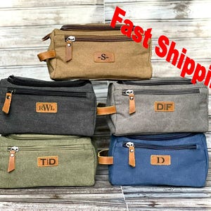 Monogrammed Mens Canvas Toiletry Bag, travel kit, Graduation, birthday or Father’s Day Gift
