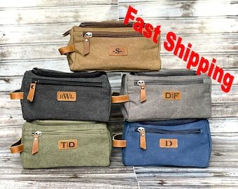 Monogrammed Mens Canvas Toiletry Bag, travel kit, Graduation, birthday or Father’s Day Gift