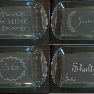 Personalized Engraved Baking Dish, Custom Wedding Gift, Birthday Gift for mom, Christmas Gift for mom, Casserole Dish ~ 2 Sizes Available