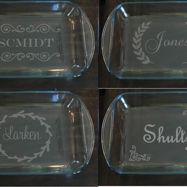 Personalized Engraved Baking Dish, Custom Wedding Gift, Birthday Gift for mom, Christmas Gift for mom, Casserole Dish ~ 2 Sizes Available