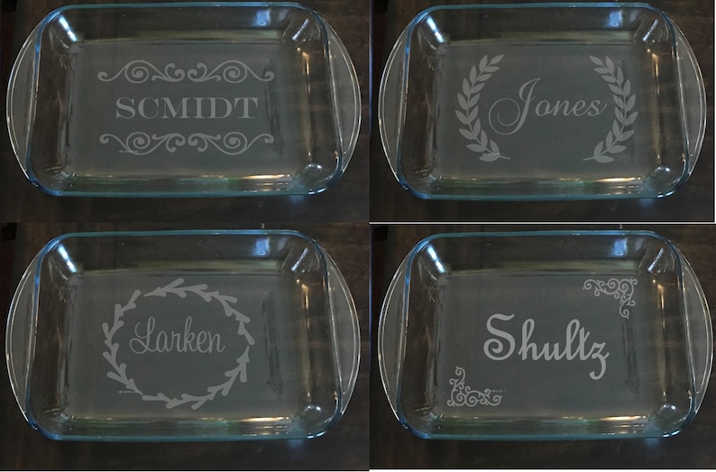 Personalized Engraved Baking Dish Custom Wedding Gift image 1