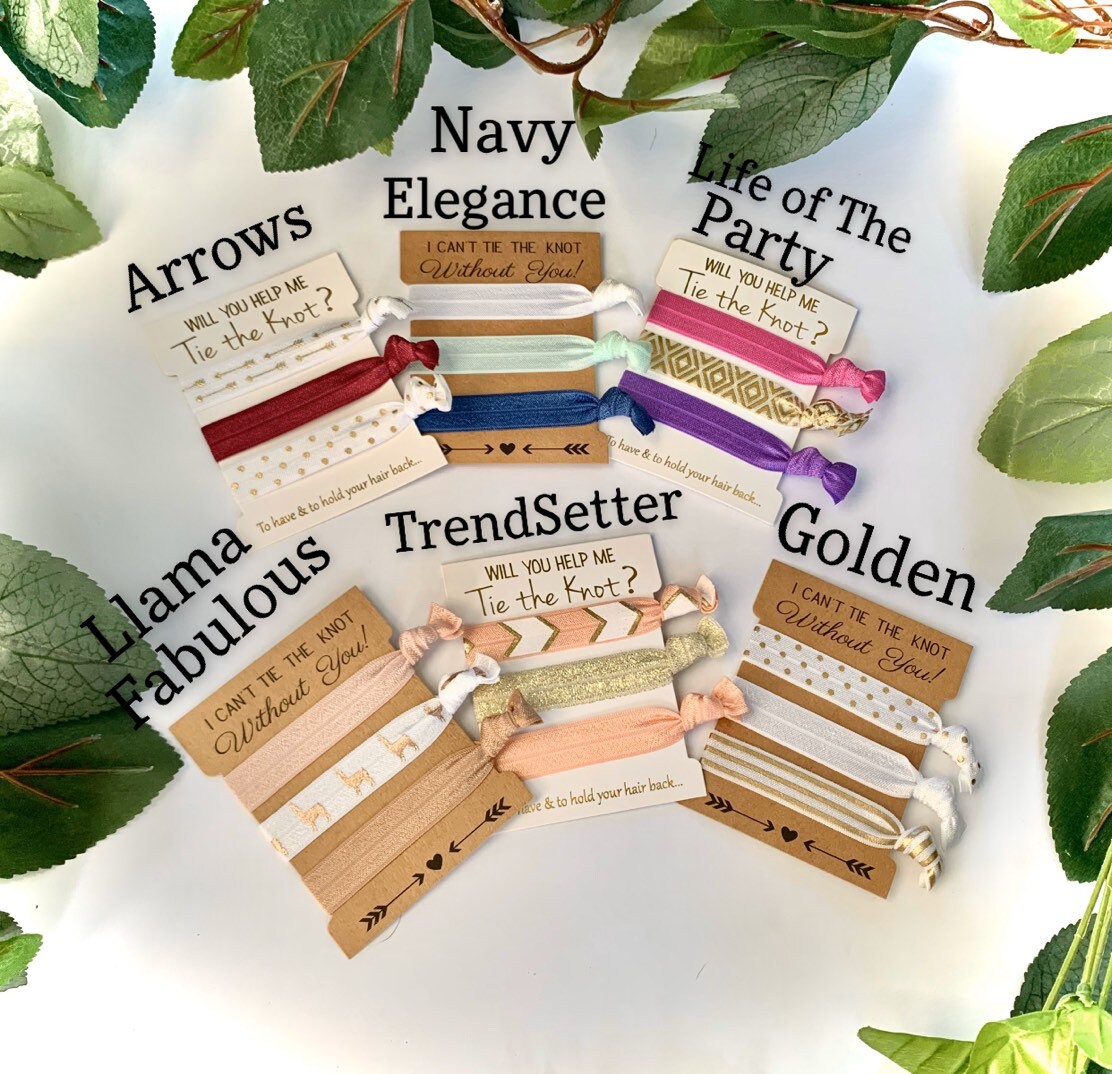 Custom Bridesmaid Hairties Hair Ties Bridesmaid Hair Ties Etsy