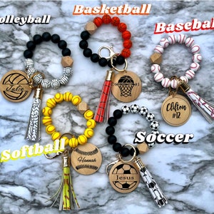 Baseball wristlet, BaseballPersonalized Keychain, baseball Key ring, Baseball mom, baseball team keychain, baseball gift, baseball team gift
