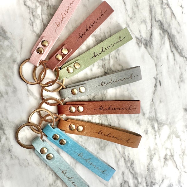 Bridesmaid keychain, leatherette keychain, bridesmaid proposal, maid of honor gift , bridesmaid gift, bridesmaid box idea