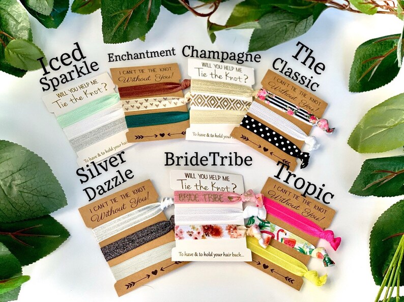 Custom Bridesmaid Hairties Hair Ties Bridesmaid Hair Ties Etsy