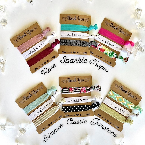 Nurse Hair Tie Gift Set, Hospital Staff Appreciation gift, Nurses week, Thank You present