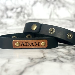 Leather Bracelet, Mens leather bracelet, Personalized leather bracelet, Groomsman Gift, Mens Bracelet
