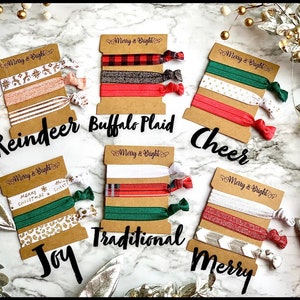 Christmas hairties, hair ties, bridesmaid hair ties, stocking stuffer, stocking stuffers, Christmas wedding image 1