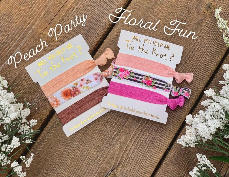 Custom Bridesmaid Hairties Hair Ties Bridesmaid Hair Ties Etsy