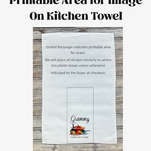 Custom Kitchen Dish Towel, Tea Towel, Custom Towel Kitchen Décor, Housewarming Gift, Farmhouse Decor, Hand Towel, Grandma Gift Mom Gift image 3