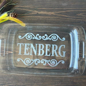 Personalized Engraved Glass Baking Dish, Custom Bakeware