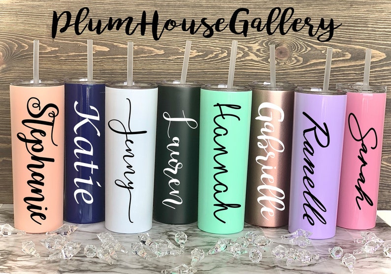 Bridesmaid gift, Custom Tumbler, Insulated Bridesmaid Tumbler, Tall Tumbler, Gift for mom, Sorority Gift,Mothers Day gift, graduation gift image 1