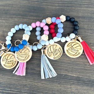 Volleyball wristlet, volleyball gift, bracelet, gift for volleyball player, volleyball team gift, volleyball wristlet, volleyball coach