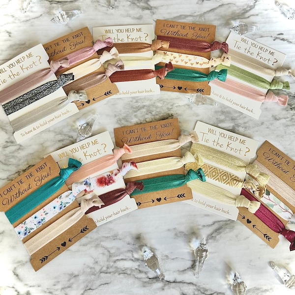 Bridesmaid Hair Ties, Bachelorette Party Favors, wedding bridal party gift
