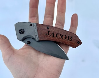 Personalized Pocket Knife, Engraved Hunting Knife, Gift for Boyfriend, Husband, or Dad