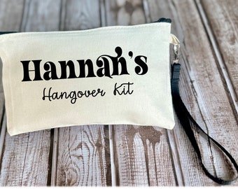 Personalized Hangover Kit Bag, Canvas Party Favor