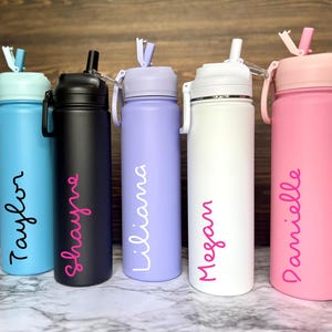 Custom water bottle with straw, island tumbler, Vacation Cups, Villa tumbler, pink love tropical island cup, water bottle