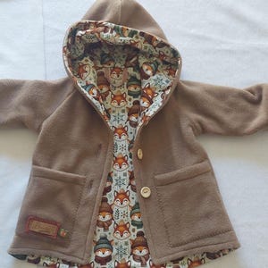 Children&#39;s fleece jacket, toddler autumn jacket lined, transitional jacket, size 86