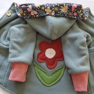 Children&#39;s fleece jacket, toddler autumn jacket lined, transitional jacket, size 86