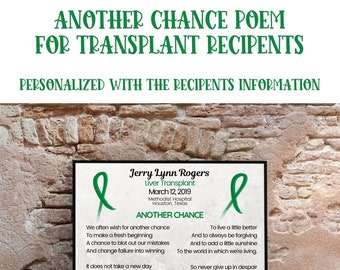 Personalized Organ Transplant Poem Gift (Digital Download)