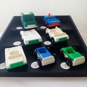 Vintage Fisher Price Little People Vehicles, Sesame Street Sanitation, Main Street Police Car