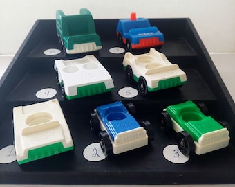 Vintage Fisher Price Little People Vehicles, Sesame Street Sanitation, Main Street Police Car