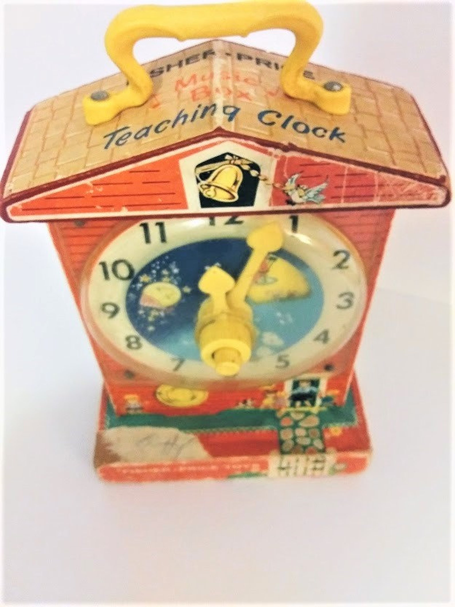 Vintage 1962 FISHER PRICE Music Box Teaching Clock Toy Made in | Etsy