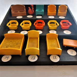 Vintage Fisher Price Little People, Little People Chairs, Little People Rooster, Little People Beds