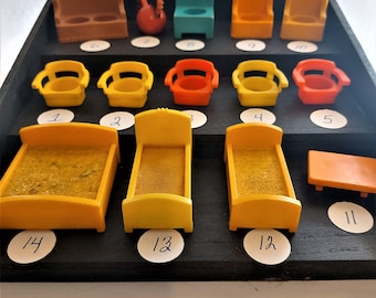 Vintage Fisher Price Little People Furniture: Chairs, Rooster, Beds