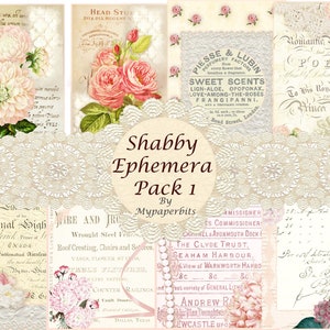 Coisas efêmeras digitais vintage, coisas efêmeras surradas, cartões de diário surrados, coisas efêmeras vintage, coisas efêmeras florais, cartões de registro no diário, imprimíveis, kits digitais,