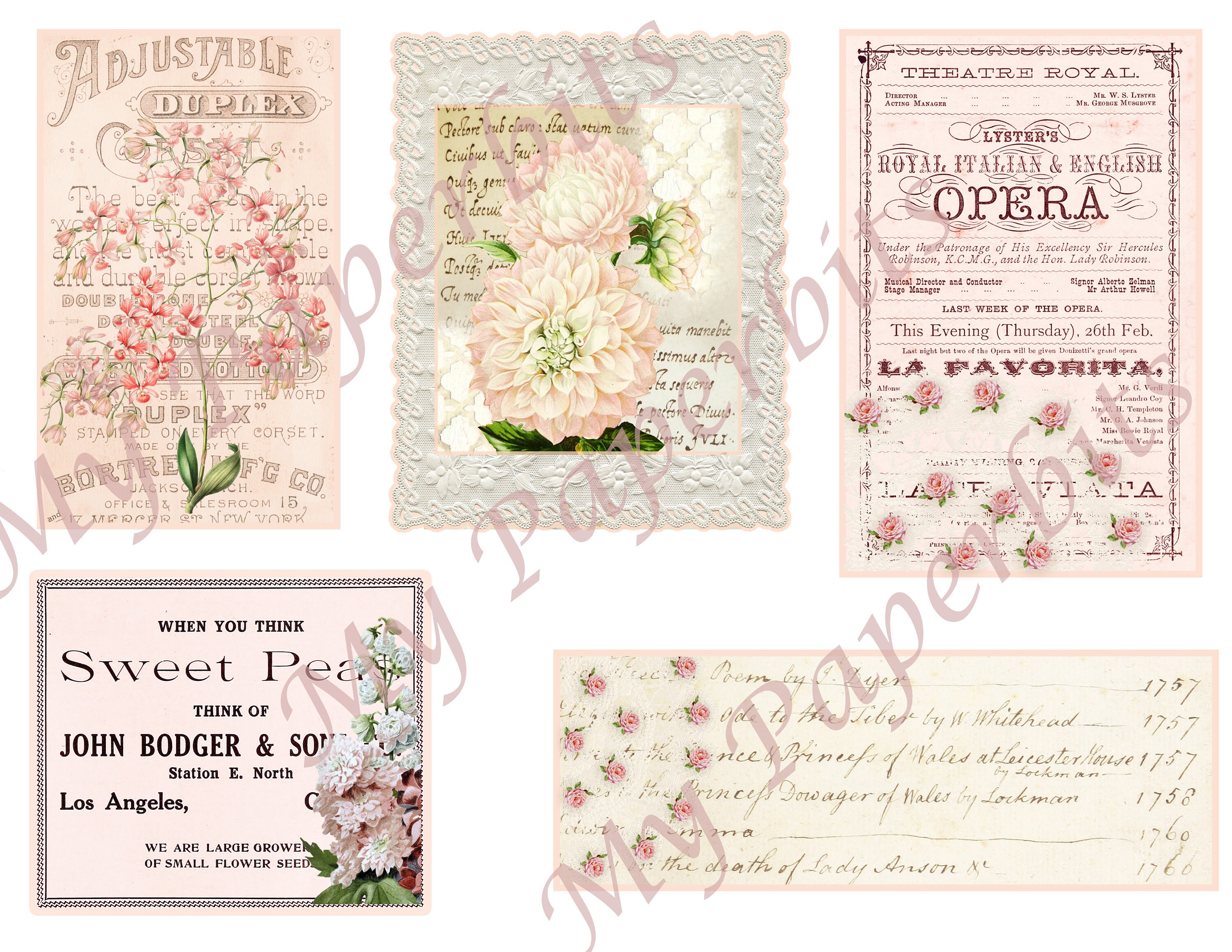 Vintage Digital Ephemera,shabby Ephemera,shabby Journal Cards,vintage ...