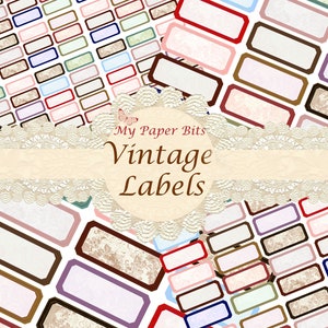 Vintage Etiketten, leere Etiketten, Junk Journal Etiketten, shabby Etiketten, Vintage Etiketten, Printables, digitale Kits,