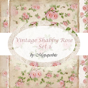 NUMÉRIQUE, rose rose minable vintage, rose rose, kits de journal indésirable numérique, minable, cartes de journalisation, imprimables, kits numériques,