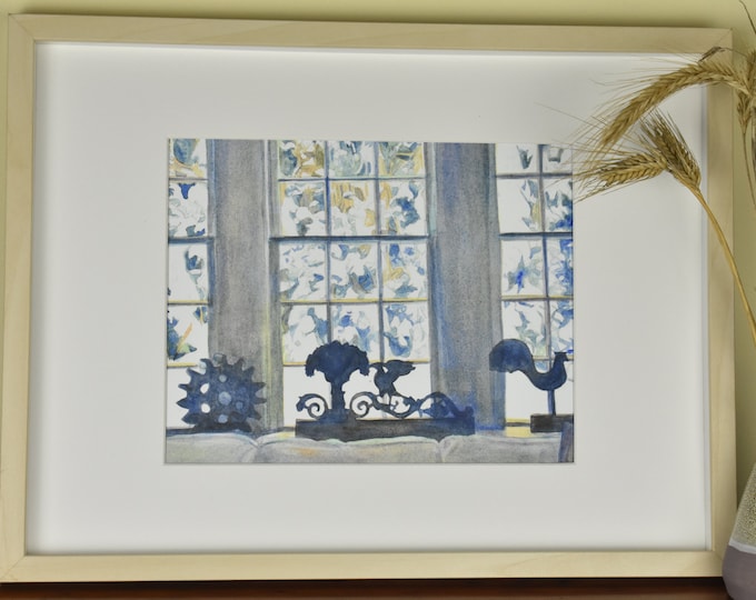 Crisp Winter Light Through the Windowpanes-- Watercolor Print, Nature Print, Giclee Art Print, Wall Art