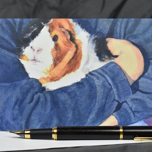 Quebra-cabeça da cobaia (C19) - Cartão em branco, aquarela, natureza, retrato de animal de estimação