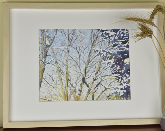 Snow Melting in the Morning -- Watercolor Print, Nature Print, Giclee Art Print, Wall Art