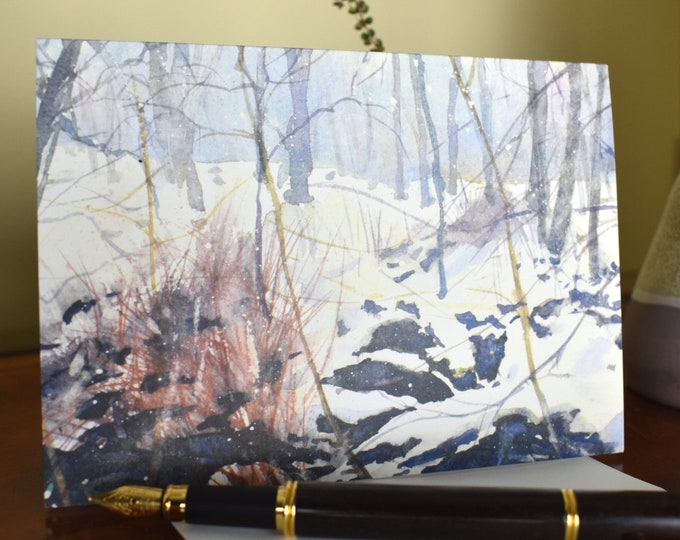 Brambles from the Snow (C13) -- Blank Greeting Card, Watercolor, Nature, Holiday Card