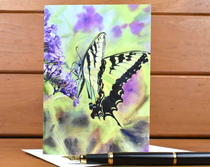 Tiger Swallowtail (C30) - Blank Greeting Card, Watercolor, Nature, Bugs, Butterfly, Summer, Fall