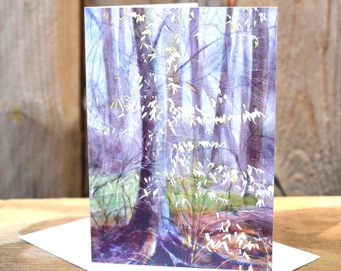 Forest Trees in Spring (C69) -- Blank Greeting Card, Watercolor, Nature