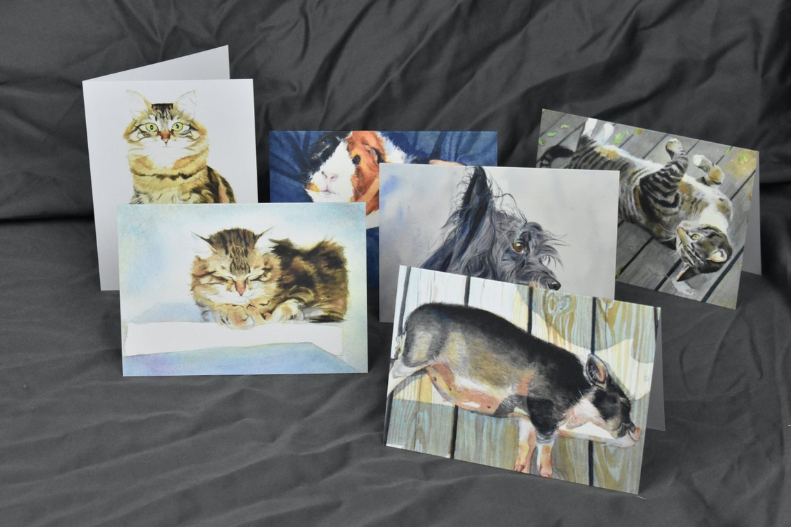 10 Pack of Greeting Cards Blank Greeting Card Watercolor Etsy