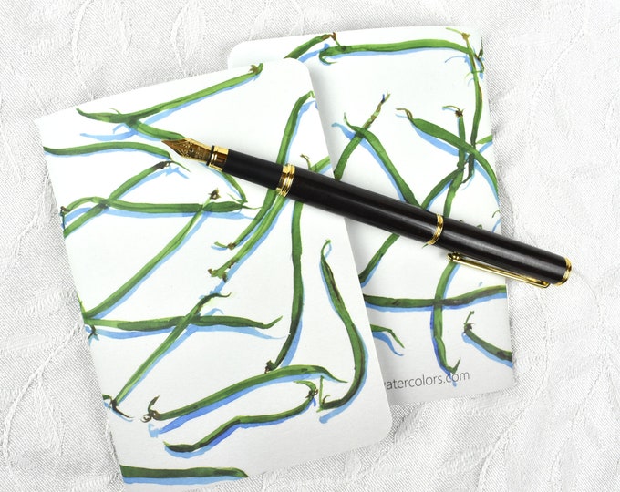 String Beans  -- Pocket Notebook, Small Notebook, Blank Notebook, Watercolor Print
