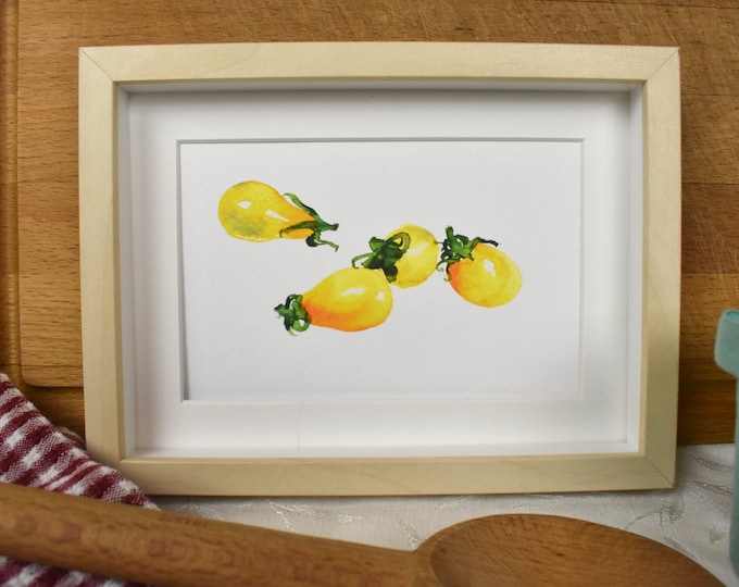 Yellow Pear Tomatoes -- Watercolor Print, Giclee Art Print, Wall Art, Vegetable Print, Kitchen Art