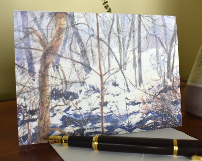 Brambles from the Ice (C12) -- Blank Greeting Card, Watercolor, Nature, Holiday Card