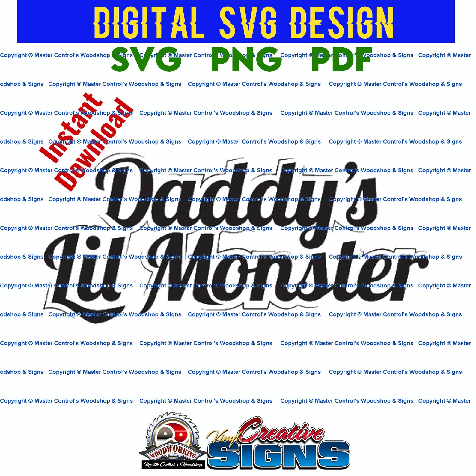 Daddy&rsquo;s Lil Monster svg svg png and svg png files | Etsy