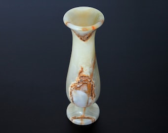 Vintage Onyx Vase | Light Green Marble Vase | Natural Stone Interior Decor
