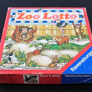 Lotteria Zoo Ravensburger 1977 | Gioco da tavolo per famiglie, bambini 3+ | Giocattoli d'epoca olandesi | Carte da gioco | Otto Maier | Progetto Edith Witt